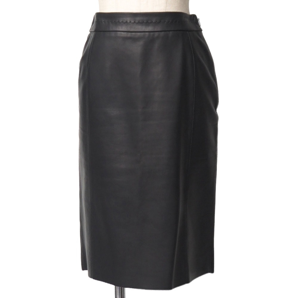 未使用に近い】□美品□LOEWE ロエベ スカート サイズ34 ラムレザー
