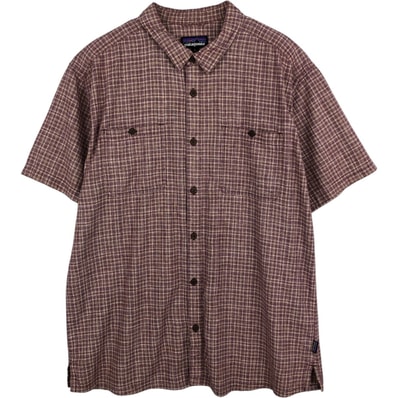 古着 パタゴニア Patagonia 53139SP18 チェック柄 半袖 ヘンプ×オーガニックコットンシャツ メンズXL相当/eaa625547