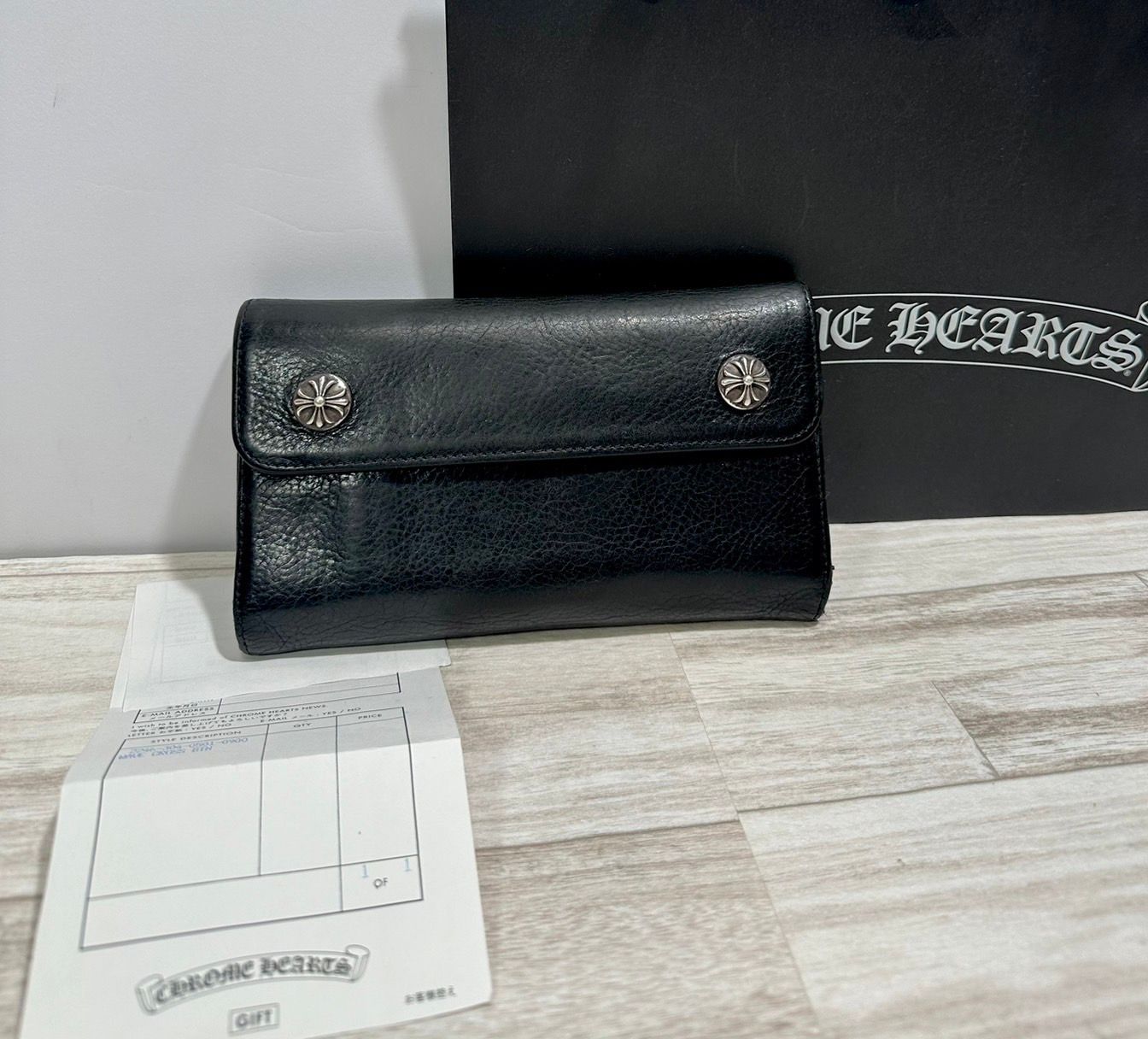 Chrome Hearts Wave Wallet Leather "Black"
