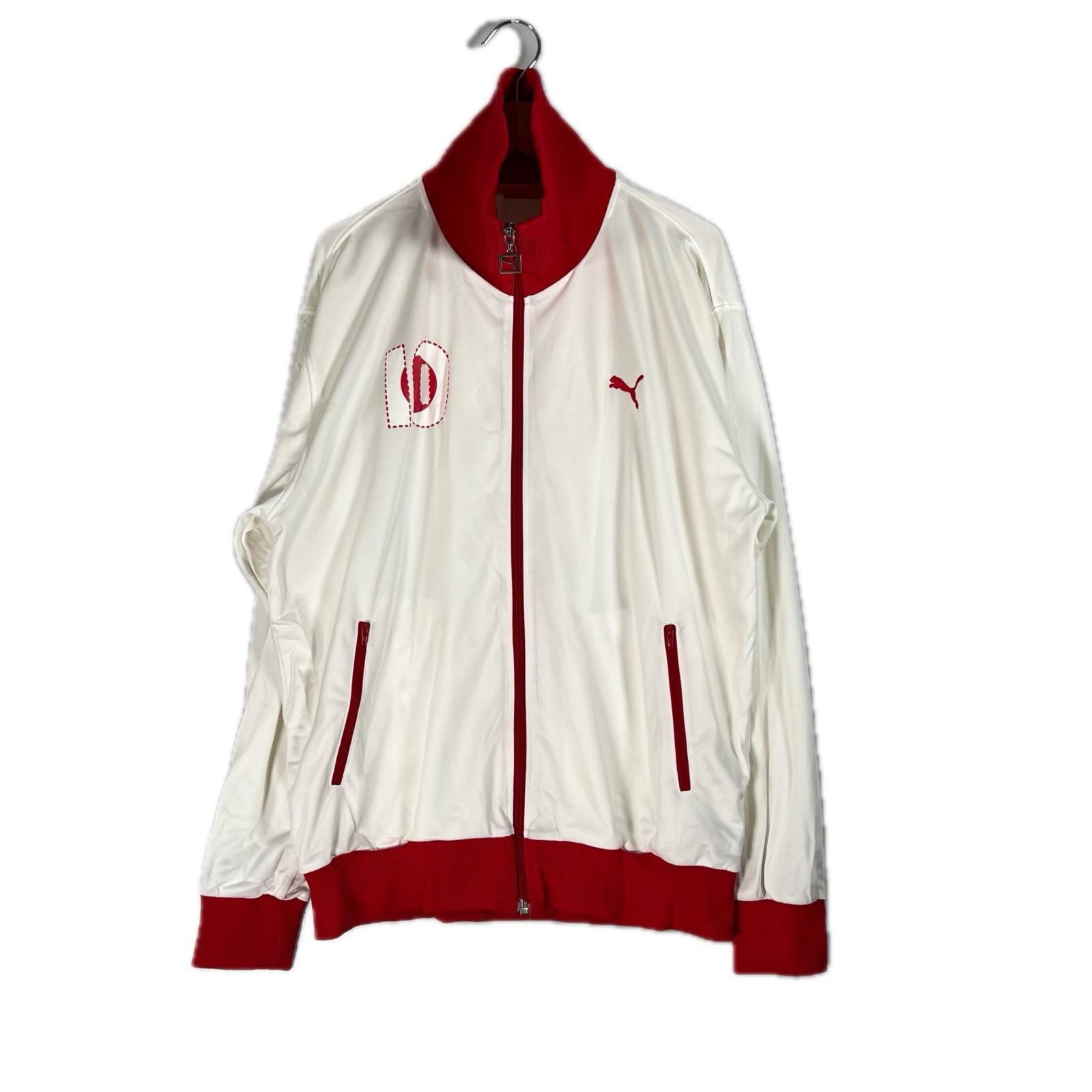 PUMA プーマ ワンポイント 秋冬 AW トラックジャケット ポリエステル ホワイト メンズ 0【古着】【中古】