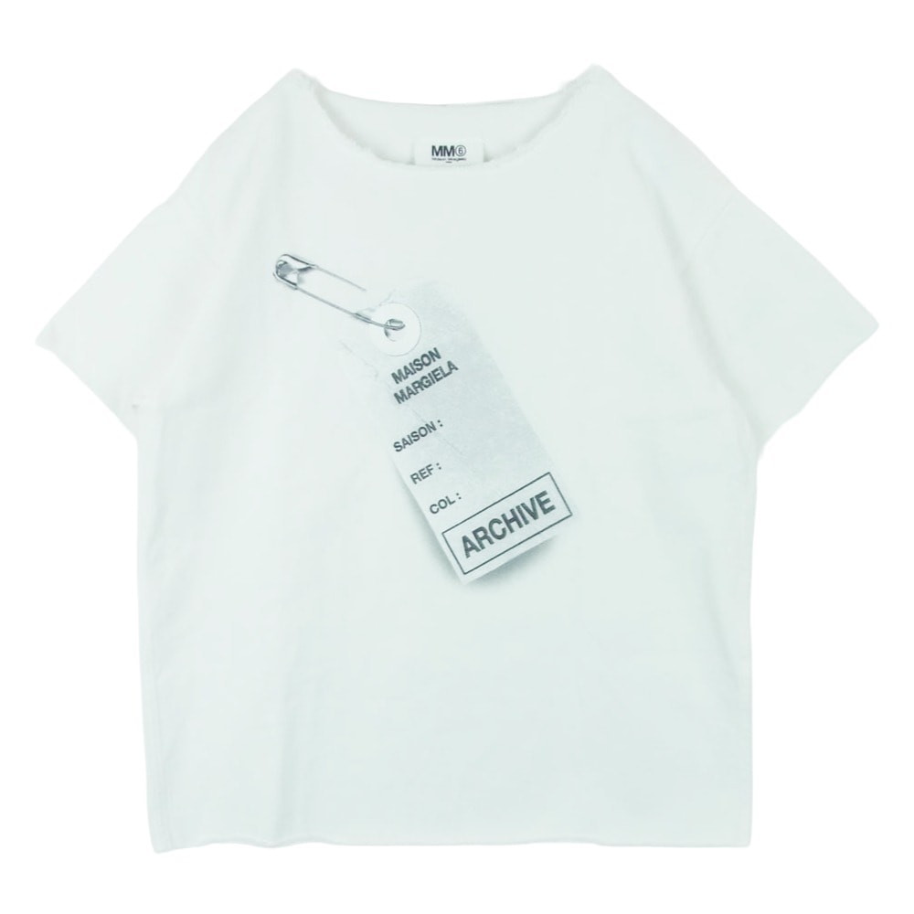 MAISON MARGIELA メゾンマルジェラ 17SS S32NC0476 MM6 エムエムシックス オーバーサイズ カットオフ 半袖 Tシャツ ARCHIVE ホワイト系 40【中古】