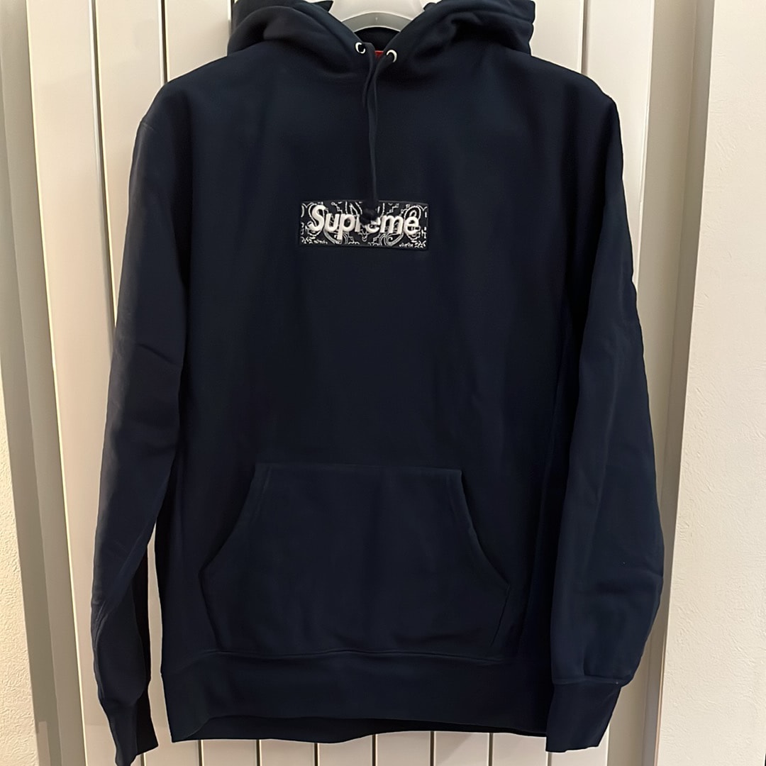 Supreme Bandana Box Logo Hooded Sweatshirt "Navy"