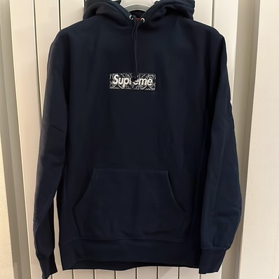 Supreme Bandana Box Logo Hooded Sweatshirt "Navy"