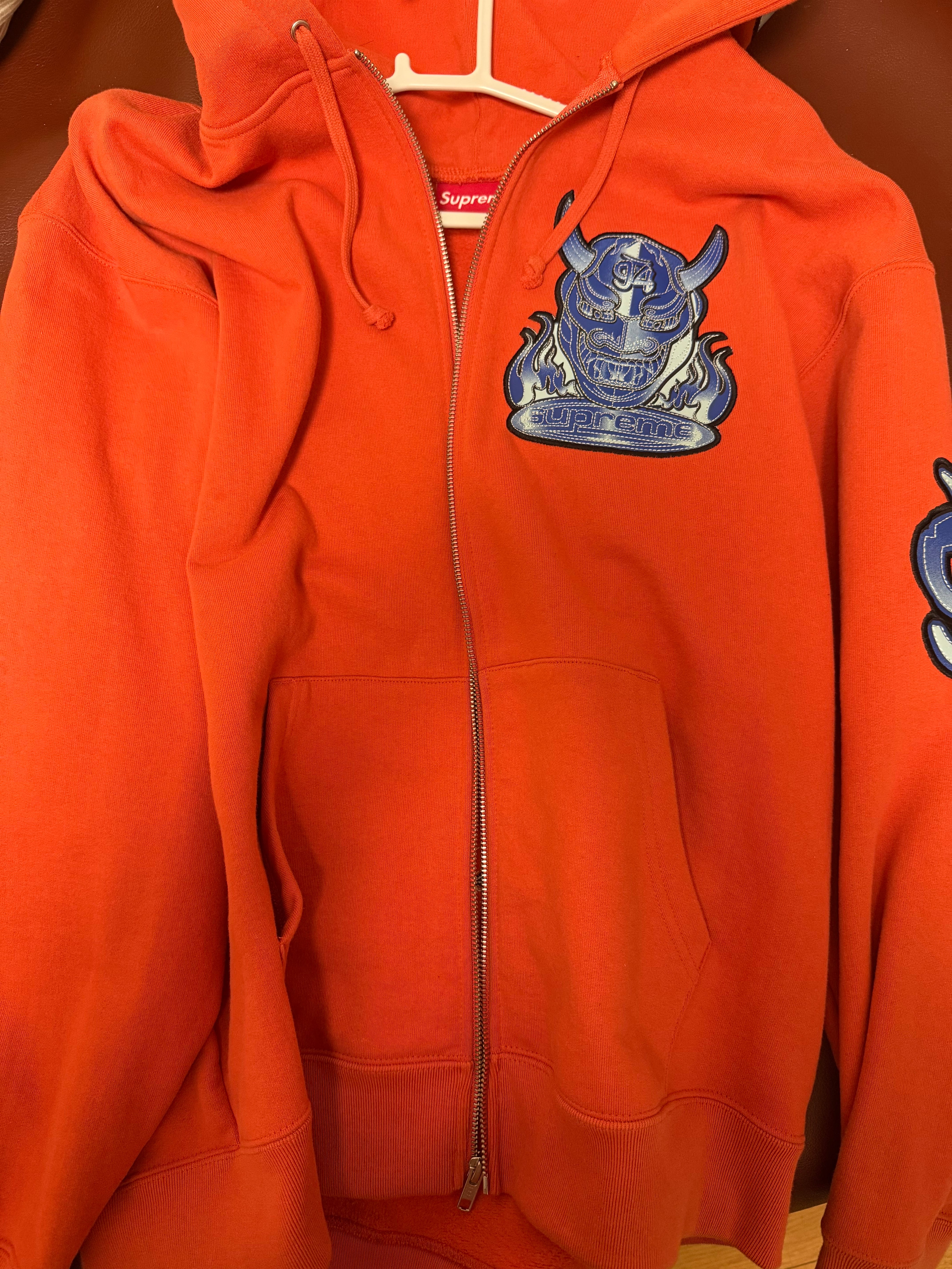 Supreme Demon Zip Up Hooded Sweatshirt "Burnt Orange"