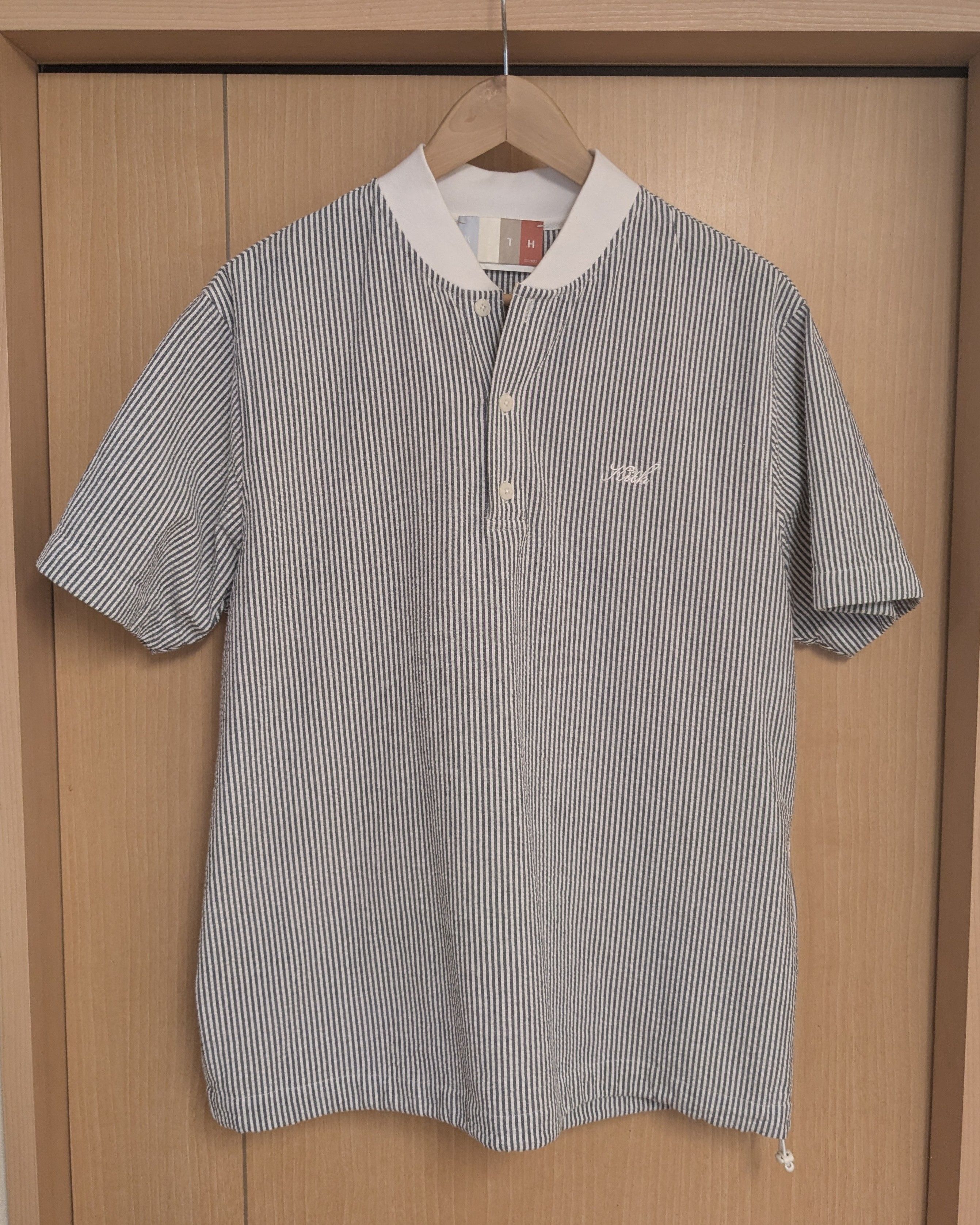 Kith Seersucker Pearson Henley Pullover "Nocturnal"