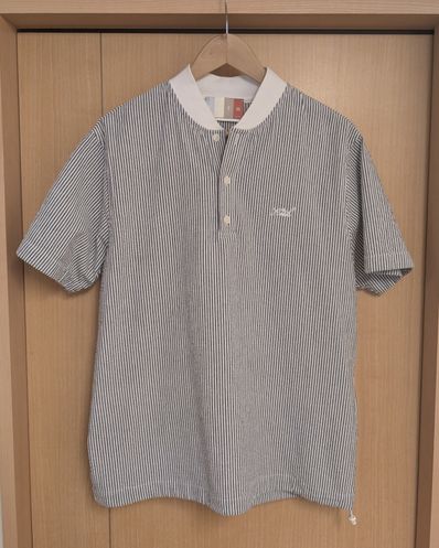 Kith Seersucker Pearson Henley Pullover "Nocturnal"