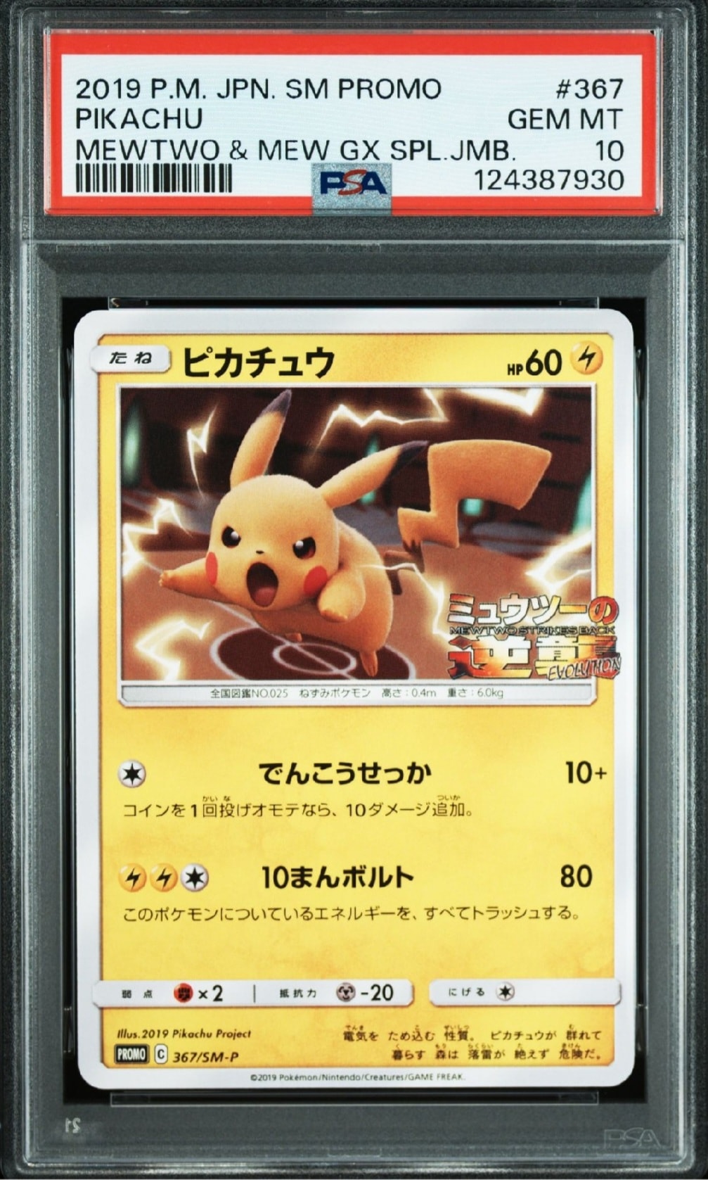 ピカチュウ P [SM-P 367](プロモーションカード「スペシャルジャンボカードパック ミュウツー&ミュウGX」)