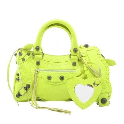 バレンシアガ BALENCIAGA ネオ カゴール S 2WAY ハンドバッグ バッグ レザー レディース グリーン系 【中古】