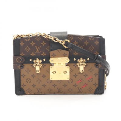 ルイ・ヴィトン LOUIS VUITTON トランククラッチ ショルダーバッグ バッグ PVCコーティングキャンバス レザー モノグラム・リバース レディース ブラウン系 / ブラック系 M43596 【中古】