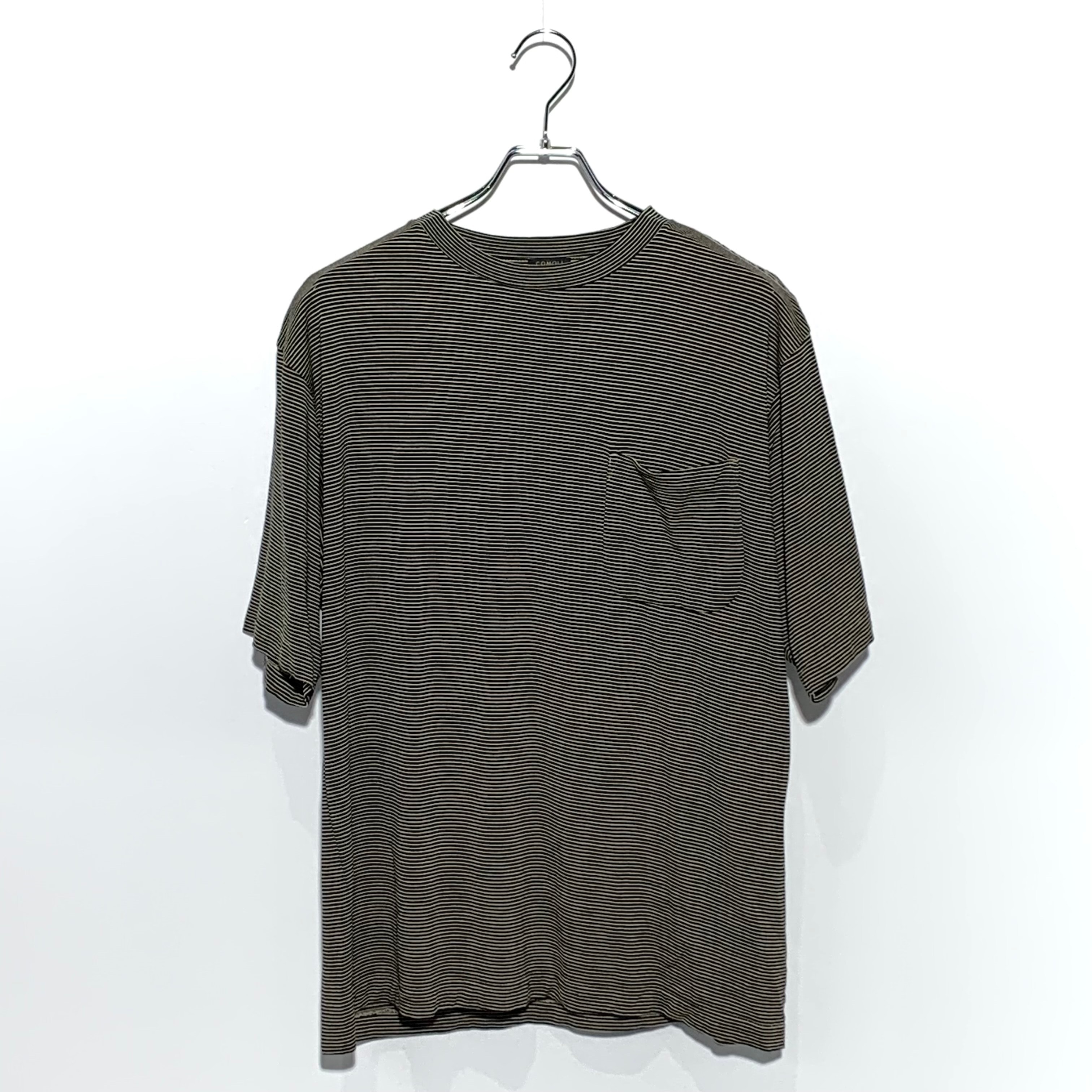 COMOLI Summer Wool Short Sleeve T-shirt "Border"