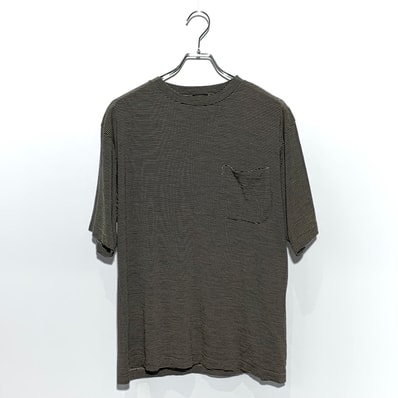 COMOLI Summer Wool Short Sleeve T-shirt "Border"
