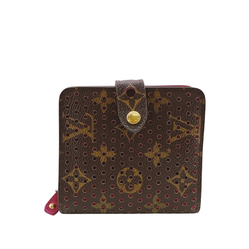 ルイヴィトン LOUIS VUITTON 二つ折り財布 モノグラムペルフォ コンパクトジップ 財布 M95188 ブラウン