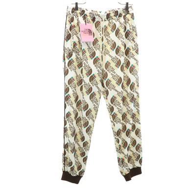未使用 GUCCI グッチ イタリア製 ノースフェイス コラボ 総ロゴ ジャージ ジョガーパンツ M ホワイト系 X THE NORTH FACE 箱付き