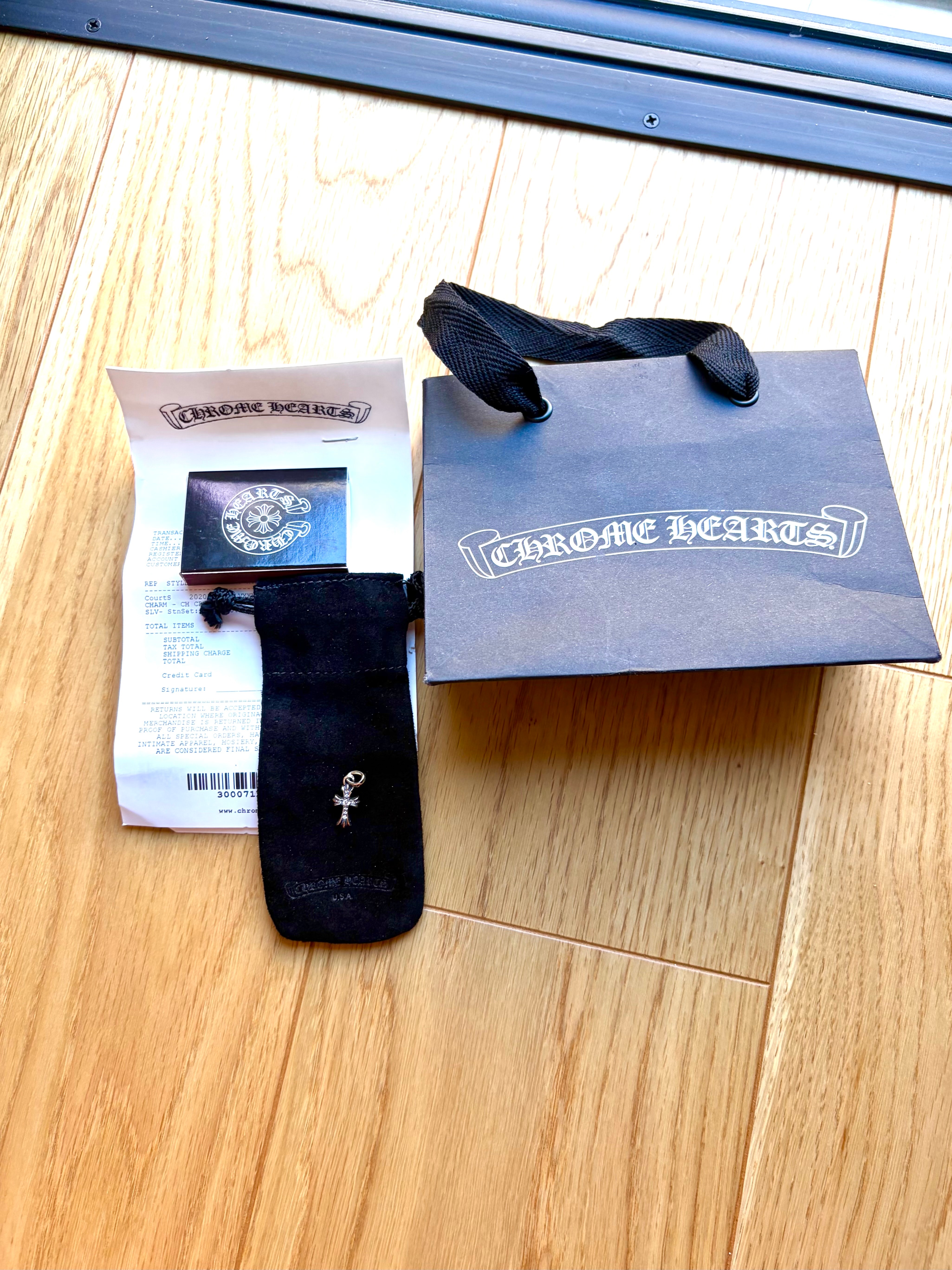 Chrome Hearts Baby Fat Cross Pave Diamond Charm "Silver"