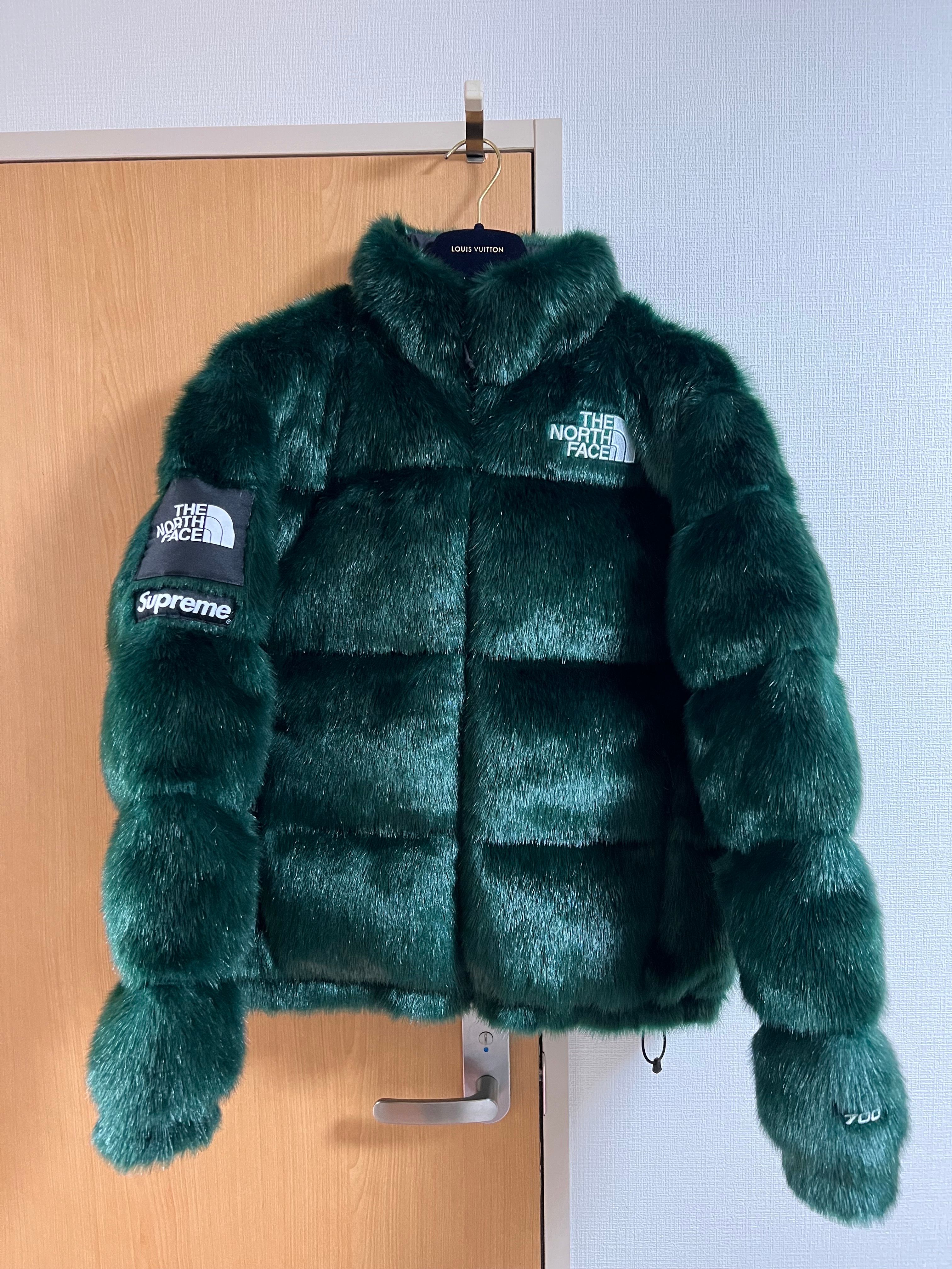 Supreme x The North Face Faux Fur Nuptse Jacket "Green"