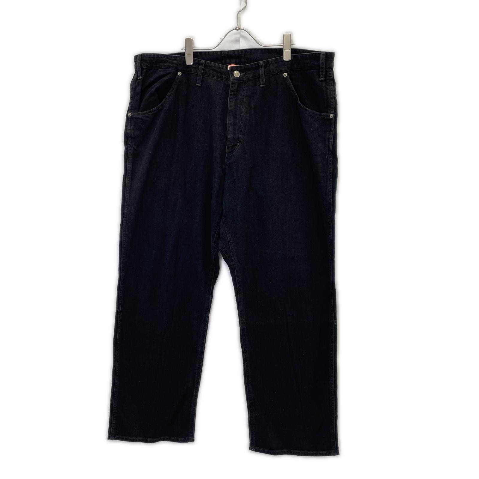 メゾンエウレカ 181 EASY BIGGY JEANS ブラック コットン ジップフライ ワイドシルエットストレートデニムパンツ F