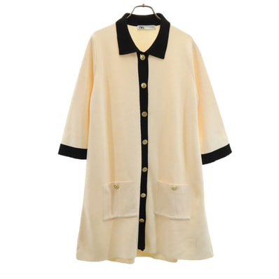 ZARA ザラ 長袖 ニットカーディガン L アイボリー系