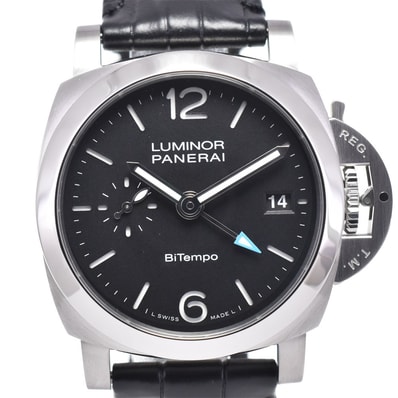 値下 パネライ PANERAI PAM01365 ルミノール クアランタ BiTempo 自動巻き メンズ 極美品 箱・保証書付き C#150207