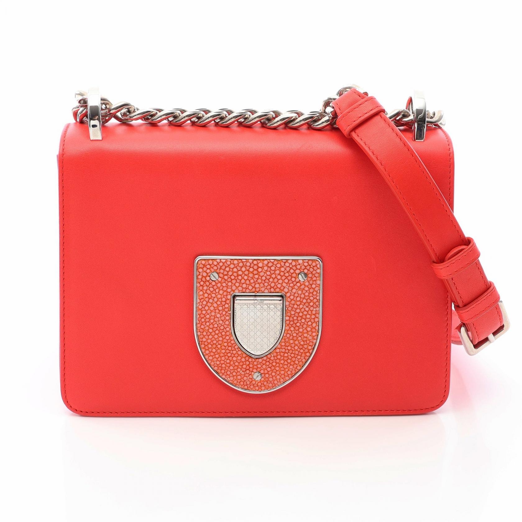ディオール Dior DIORAMA ディオラマ ショルダーバッグ バッグ レザー レディース レッド系 【中古】