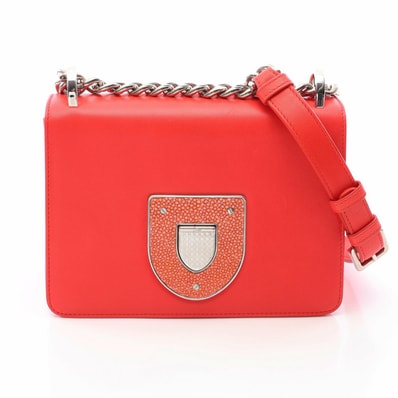 ディオール Dior DIORAMA ディオラマ ショルダーバッグ バッグ レザー レディース レッド系 【中古】