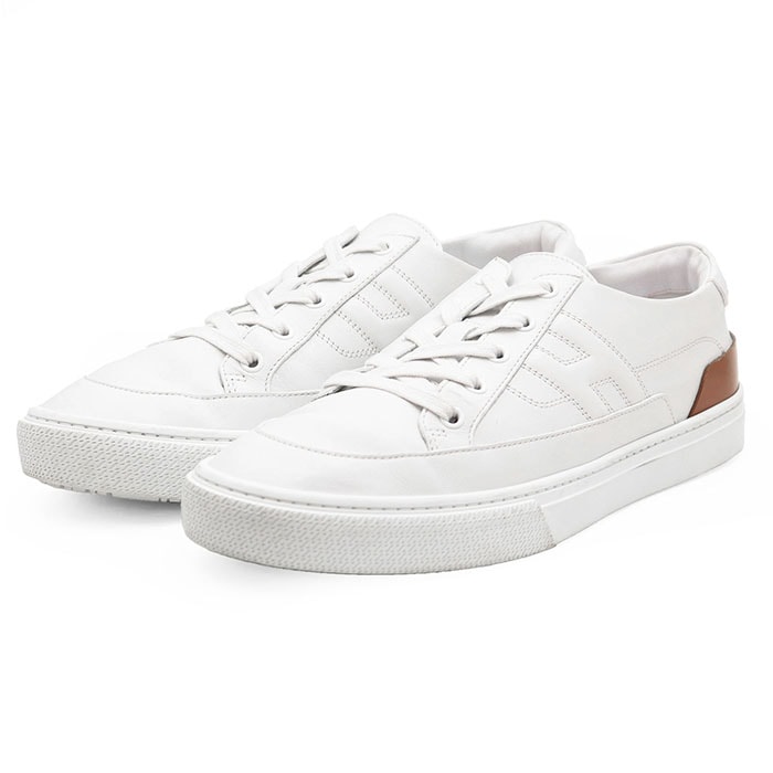 エルメス レザー Hロゴ スニーカー メンズ ホワイト 41 HERMES