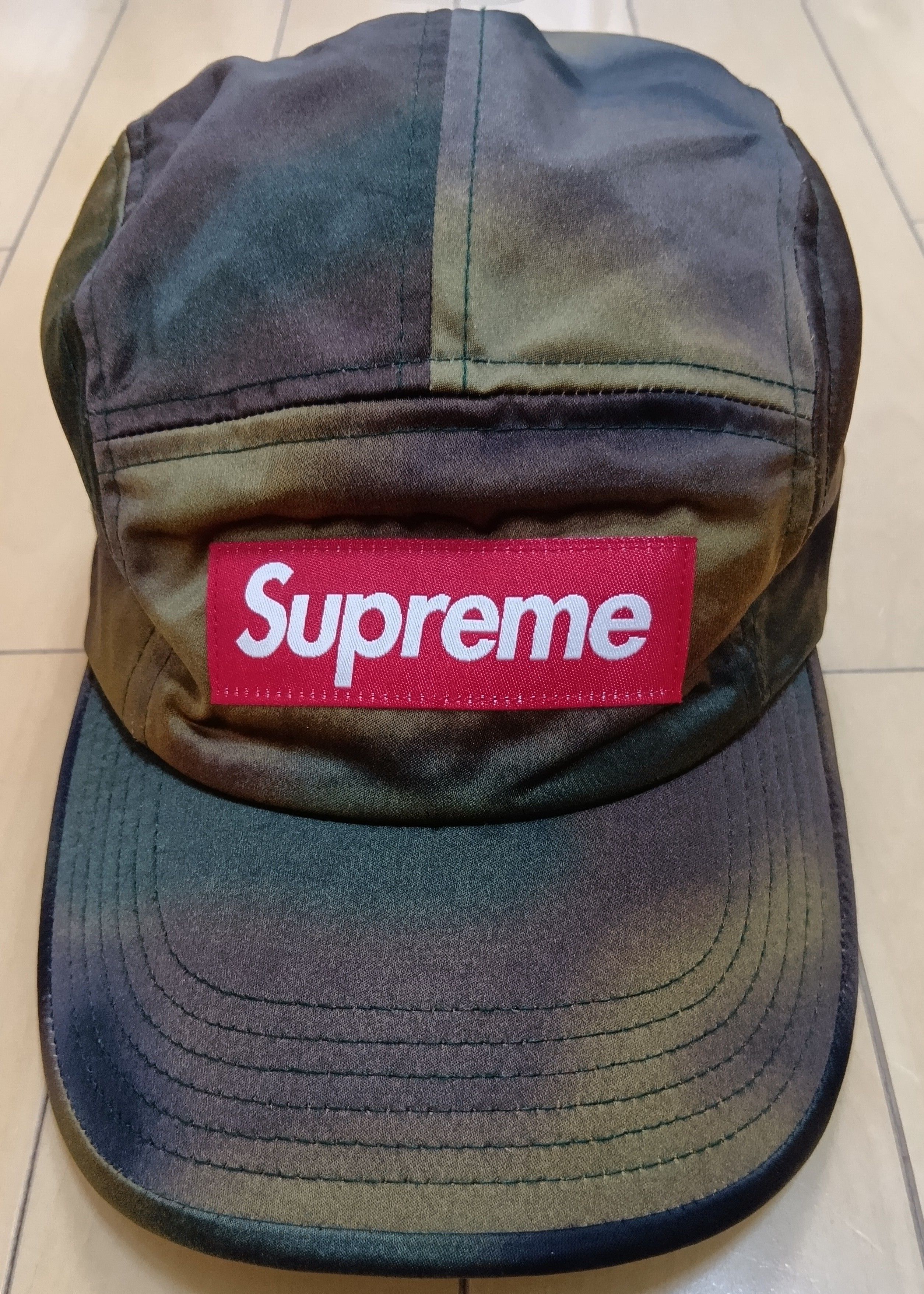 Supreme Washed Satin Camo Camp Cap "Brown"