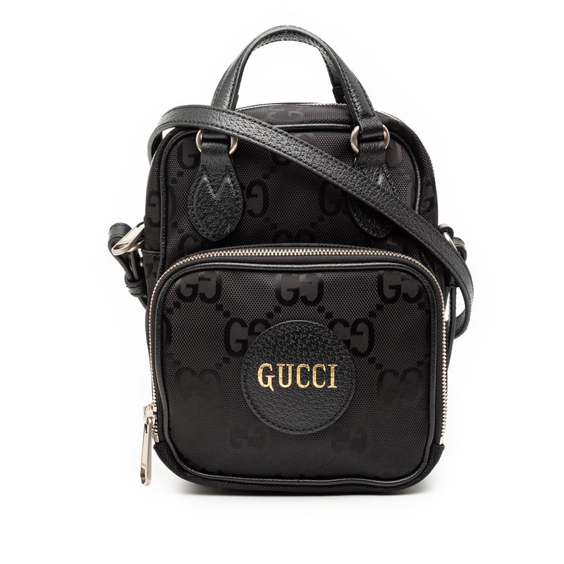 グッチ GGナイロン オフ ザ グリッド ハンドバッグ ショルダーバッグ 2WAY 625850 ブラック ナイロン レザー レディース GUCCI 【中古】