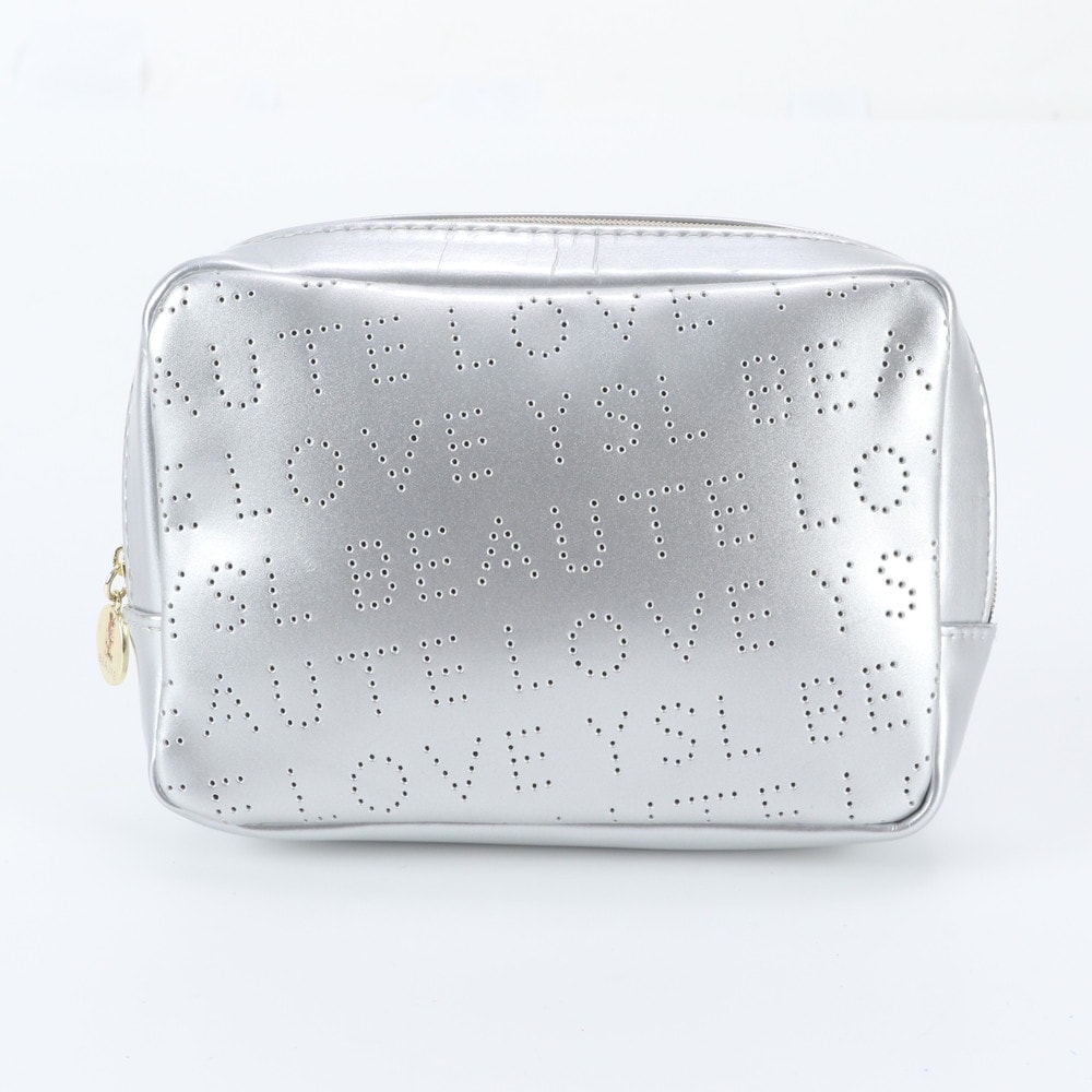 ■美品 イヴ サンローラン YSL パンチング シルバーポーチ