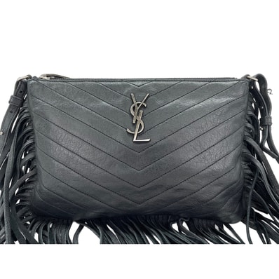 イヴ・サンローラン YSL レザー ショルダーバッグ【中古】