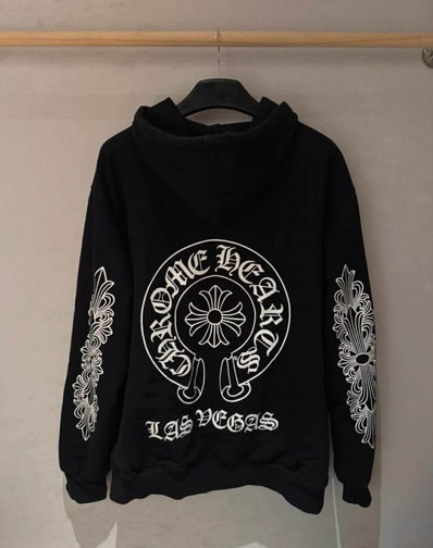Chrome Hearts Horseshoe Floral Cross Zip-Up Hoodie "Black"