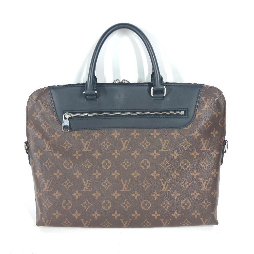 ルイヴィトン LOUIS VUITTON ポルトドキュマンジュール PDJ M54019 モノグラムマカサー 2WAYバッグ ショルダーバッグ トートバッグ ハンドバッグ ビジネスバッグ モノグラムマカサーキャンバス ブラウン 美品
