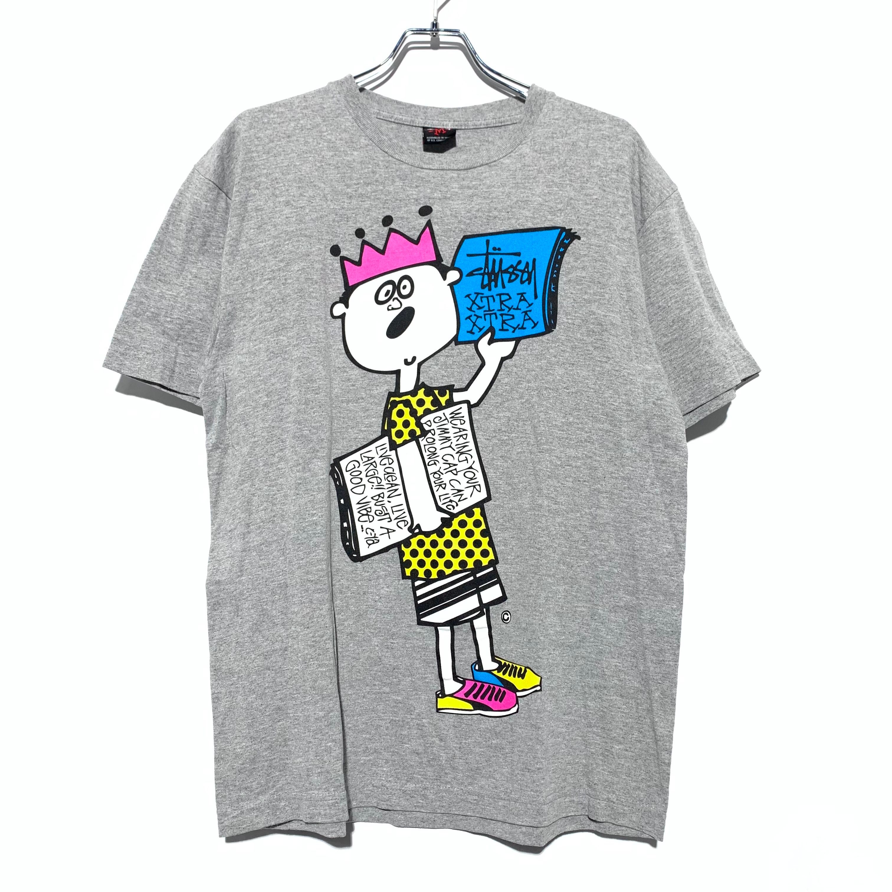 STUSSY character graphic Tee gray