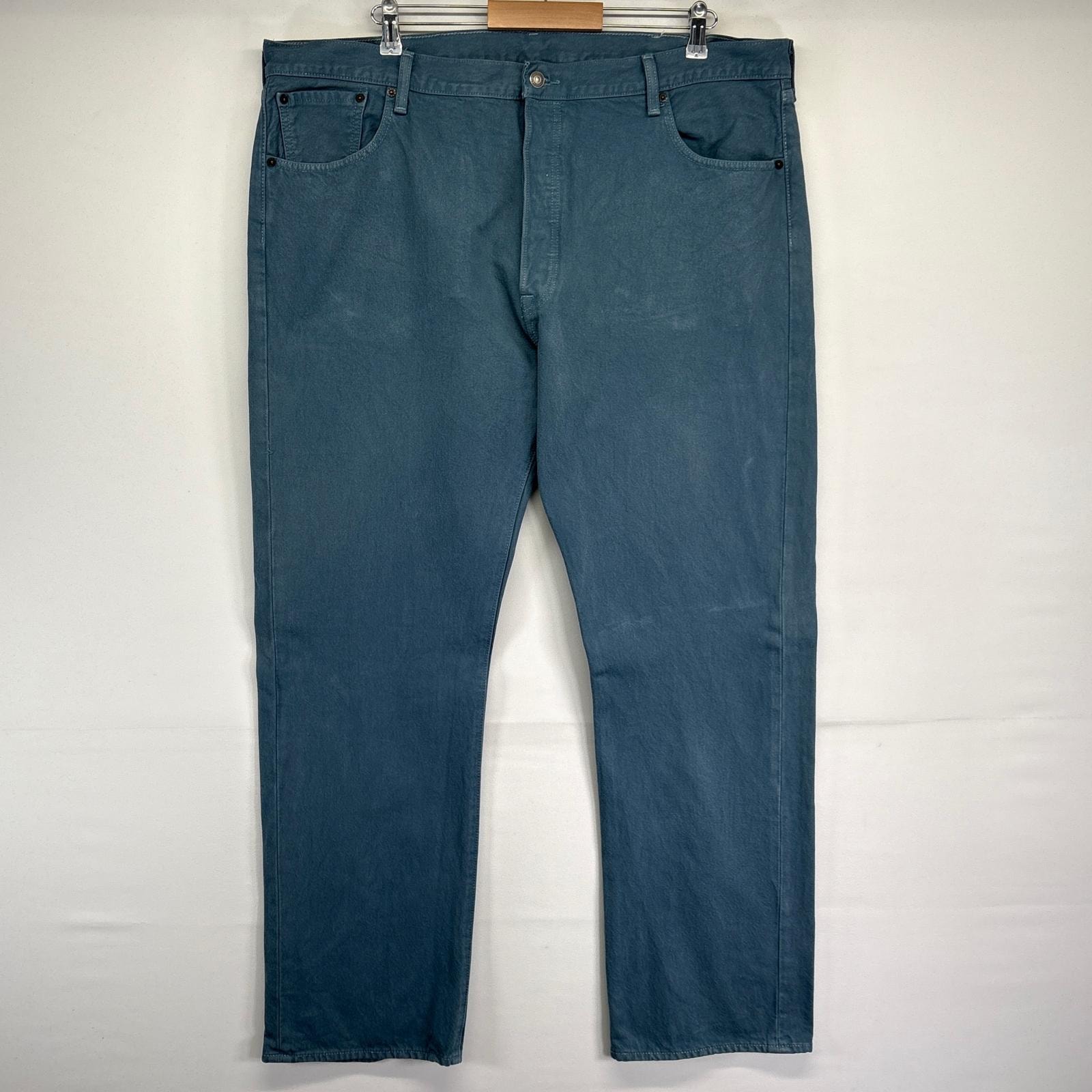 古着 リーバイス Levi's デニムパンツ 501 ストレート ボタンフライ カラー ジーンズ ジーパン 長ズボン 大きいサイズ w42 L32 ブルー系 メンズ