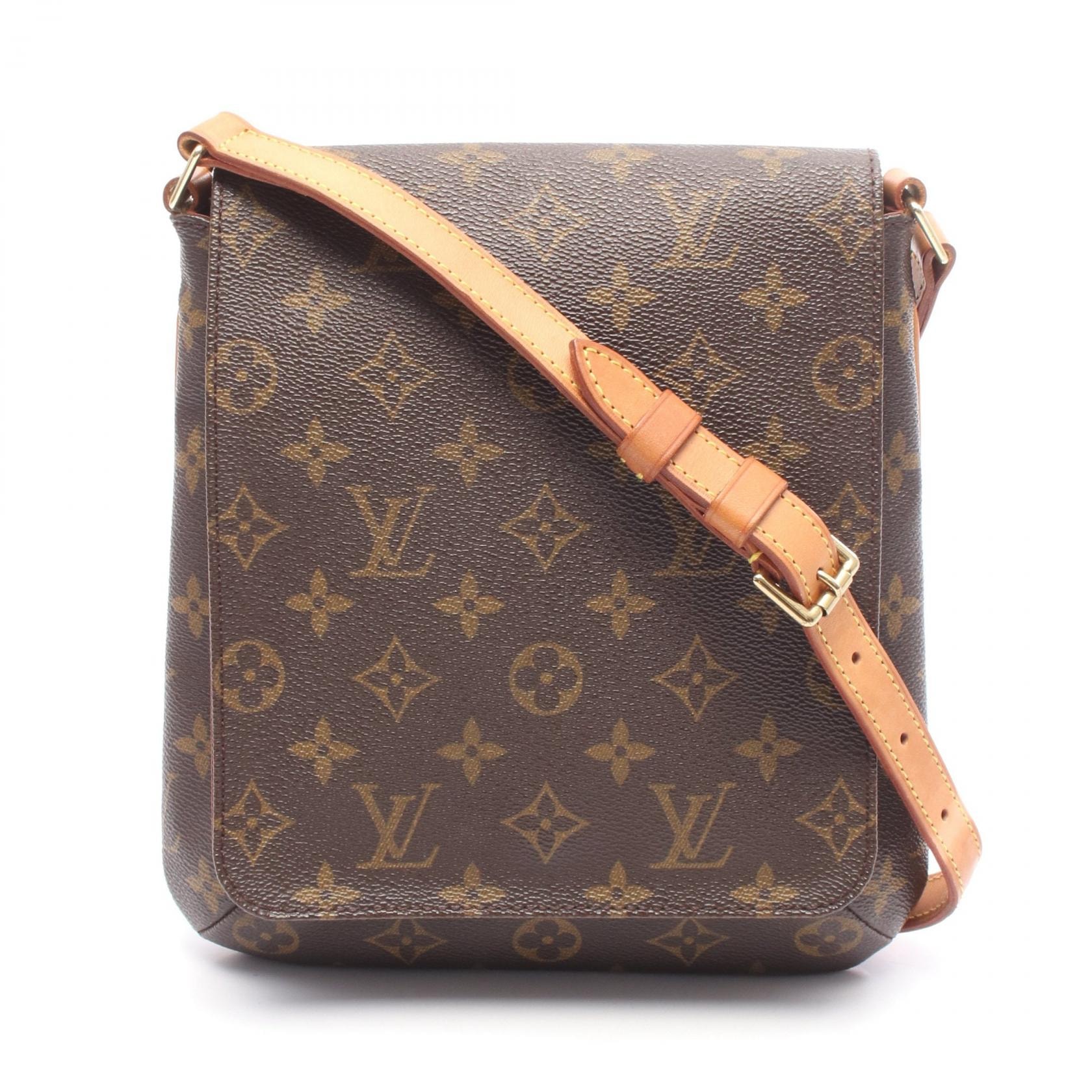 ルイ・ヴィトン LOUIS VUITTON ミュゼットサルサ ショートストラップ モノグラム ショルダーバッグ バッグ PVCコーティングキャンバス レザー レディース ブラウン系 M51258 【中古】