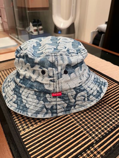 Supreme Fat Tip Jacquard Denim Crusher "Blue"