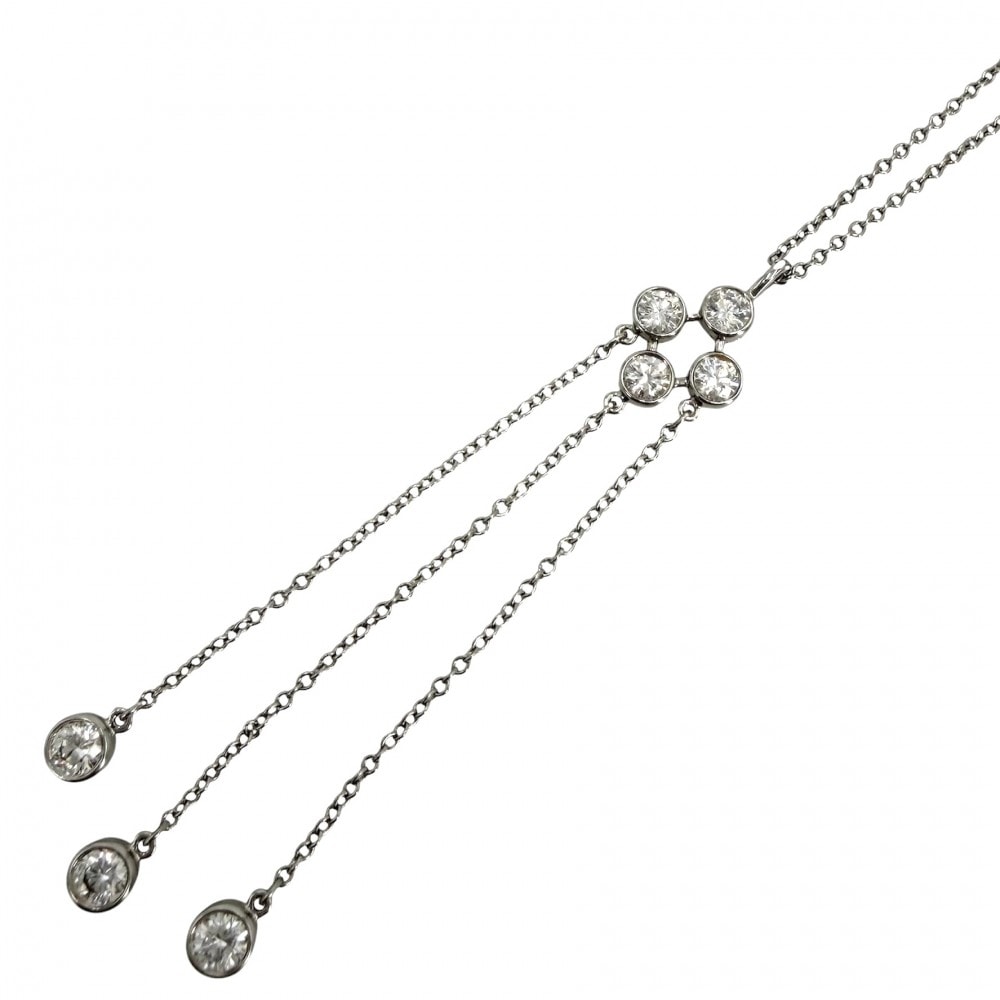TIFFANY&Co. ティファニー ネックレス ジャズ ジュエリー アクセサリー Pt950プラチナ    ダイヤモンド シルバー レディース 約4.2g 美品【中古品】