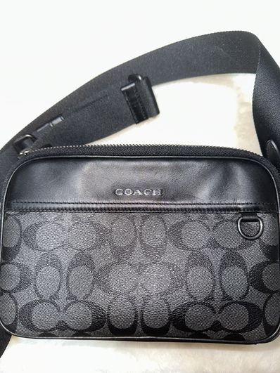 COACH Charter Crossbody In Signature Jacquard "Charcoal/Black"