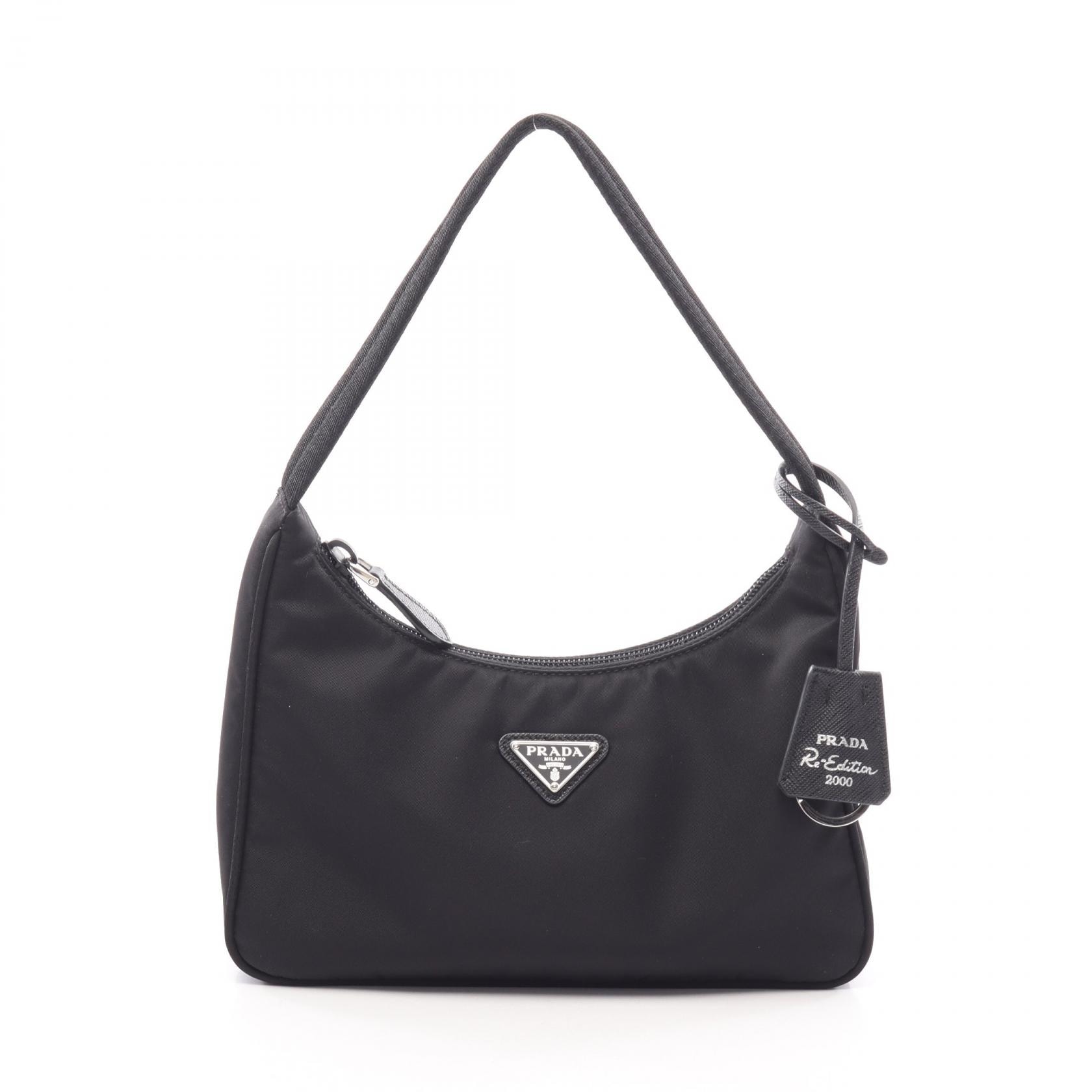 プラダ PRADA Re-Edition 2000 ミニバッグ ハンドバッグ バッグ ナイロン レディース ブラック系 1NE515 【中古】