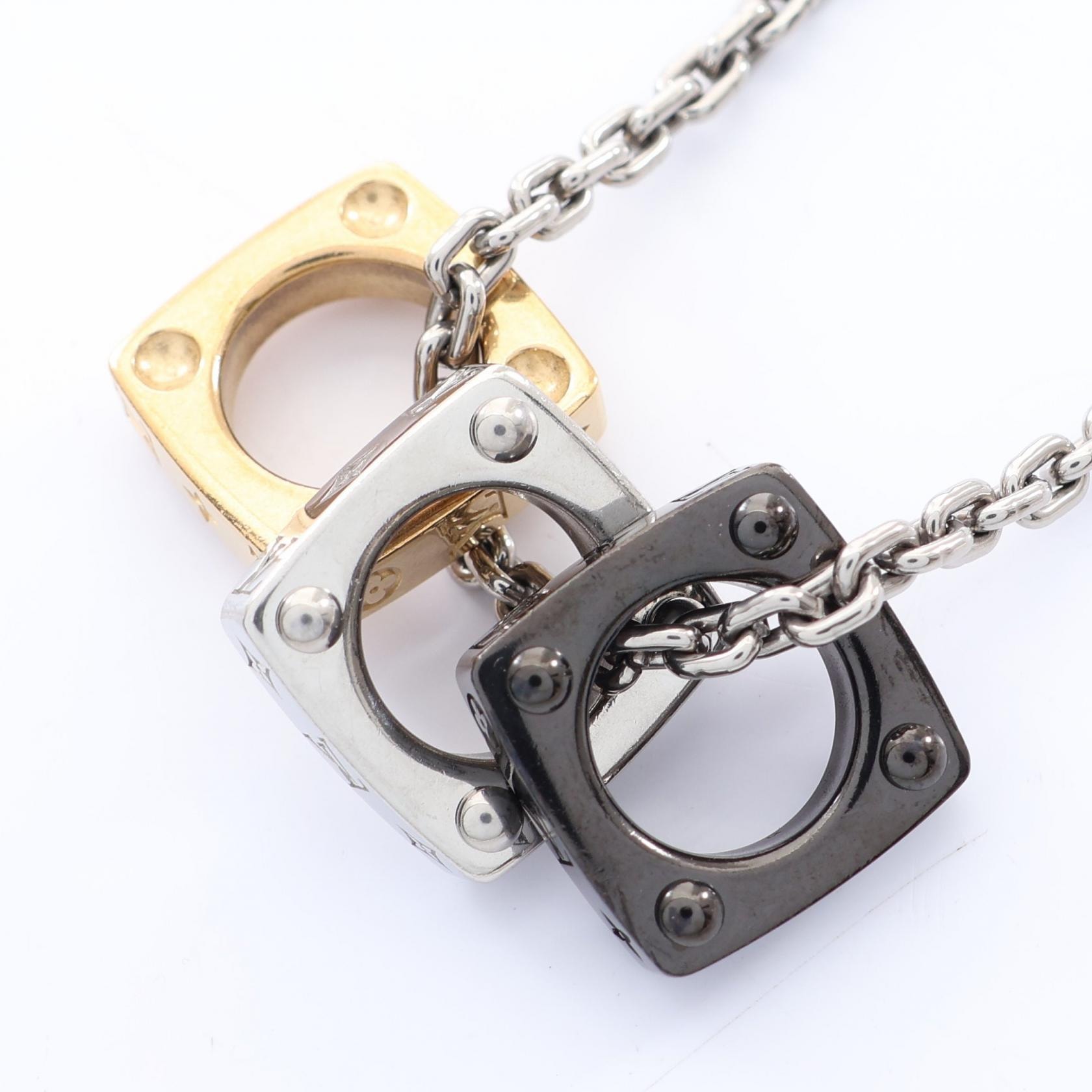 ルイ・ヴィトン LOUIS VUITTON モノグラムボールド ネックレス ジュエリー GP(ゴールドメッキ) メタル シルバー メンズ シルバー系 / ゴールド系 M00675 【中古】