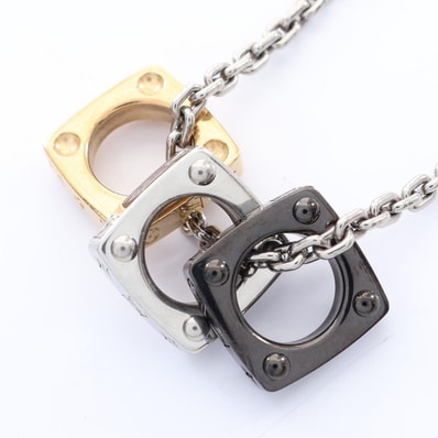 ルイ・ヴィトン LOUIS VUITTON モノグラムボールド ネックレス ジュエリー GP(ゴールドメッキ) メタル シルバー メンズ シルバー系 / ゴールド系 M00675 【中古】
