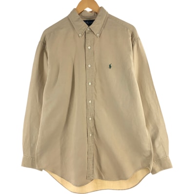 古着 ラルフローレン Ralph Lauren POLO by Ralph Lauren GARDNER 長袖 シルク×リネンシャツ メンズL相当/eaa564472