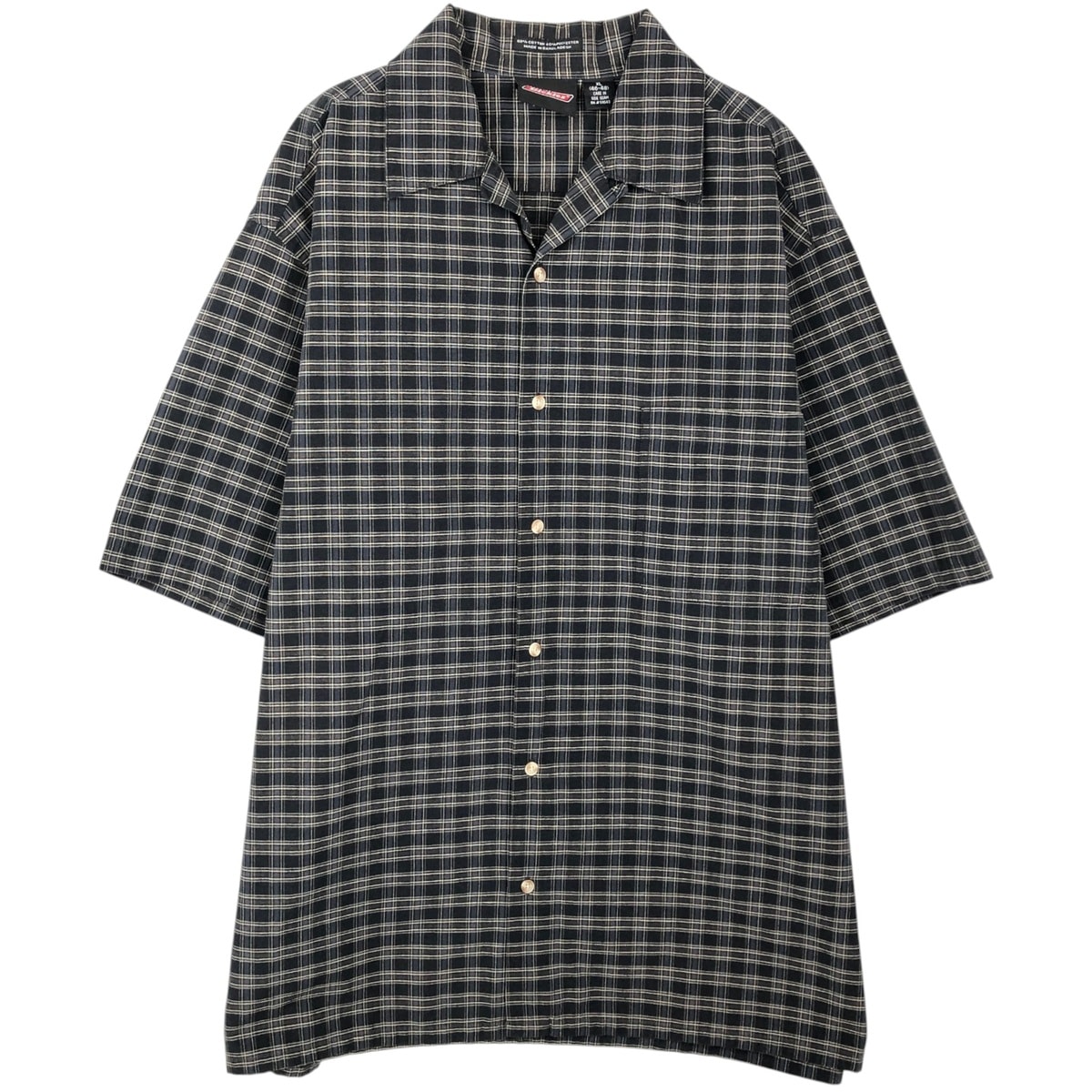 古着 ディッキーズ Dickies チェック柄 オープンカラー 半袖 ワークシャツ ボックスシャツ メンズXL相当/eaa647746