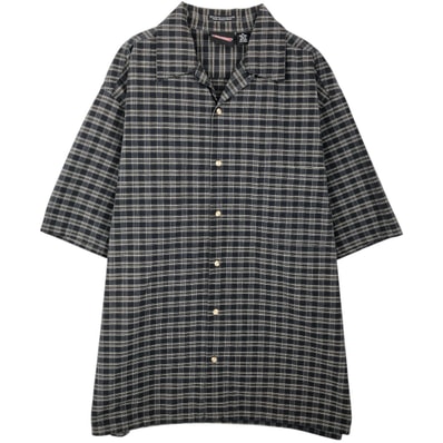 古着 ディッキーズ Dickies チェック柄 オープンカラー 半袖 ワークシャツ ボックスシャツ メンズXL相当/eaa647746