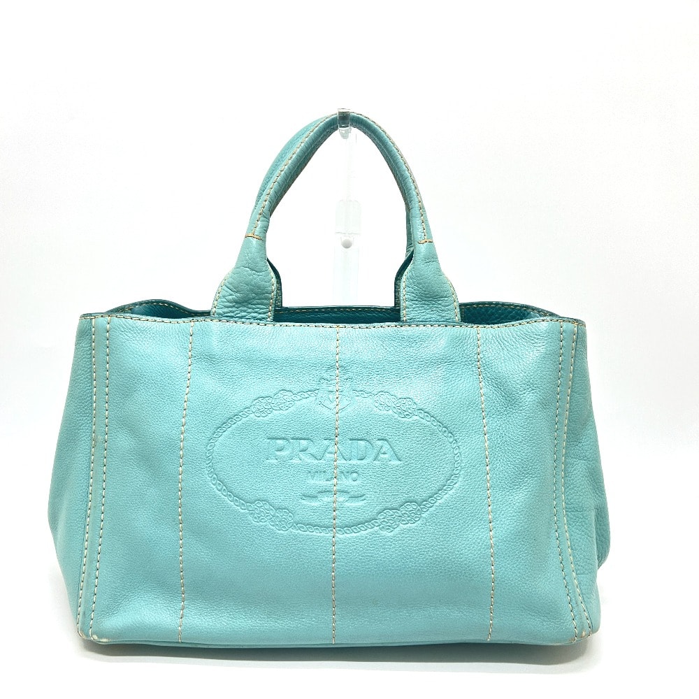 プラダ PRADA ロゴ カナパ BN1872 カバン バッグ ハンドバッグ 大容量 トートバッグ レザー ブルー