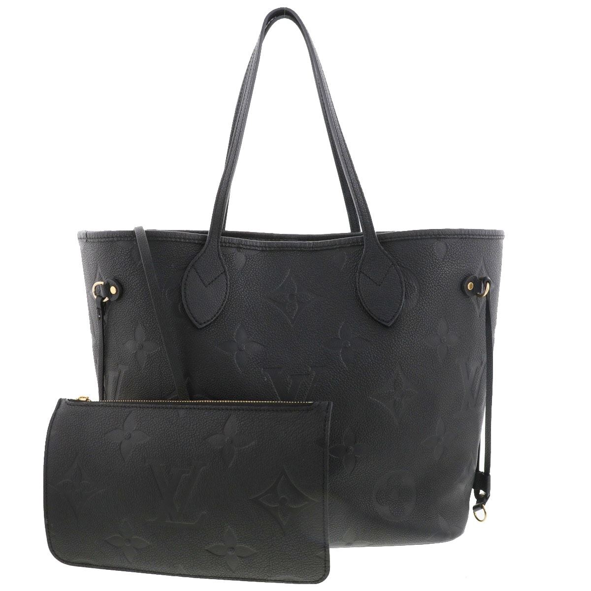 【値下げ】LOUIS VUITTON ルイ・ヴィトン ネヴァーフル MM モノグラム アンプラント トートバッグ M45685 モノグラムアンプラント ブラック  レディース【中古】