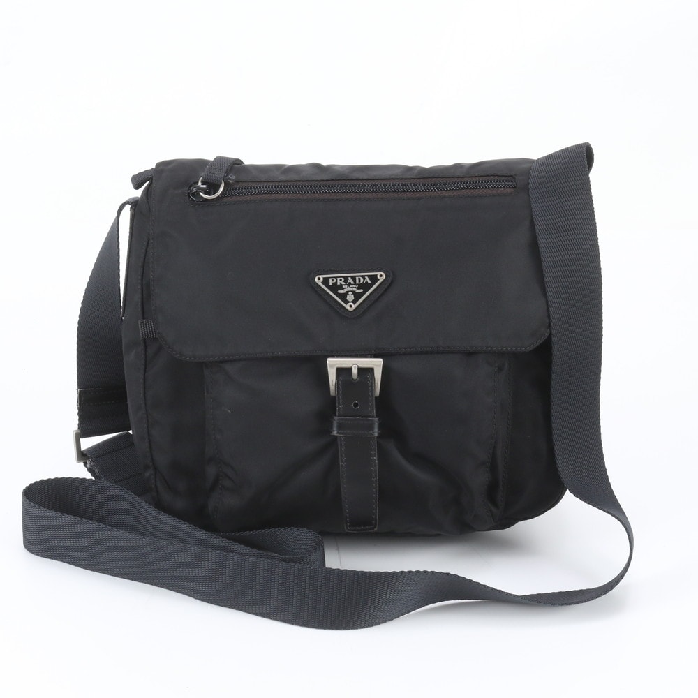 ■極美品 プラダ テスート ナイロントライアングルロゴショルダーバッグ