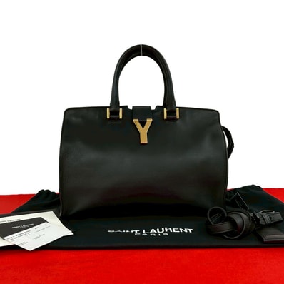 SAINT LAURENT PARIS サンローランパリ プチ カバス Yライン レザー ショルダーバッグ ブラック
52426