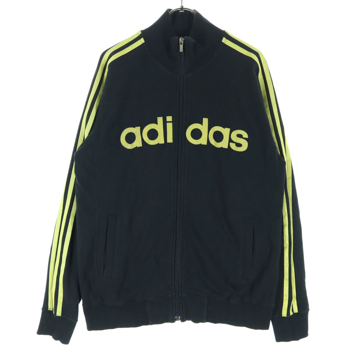 adidas アディダス ロゴ 長袖 トラックジャケット L ブラック