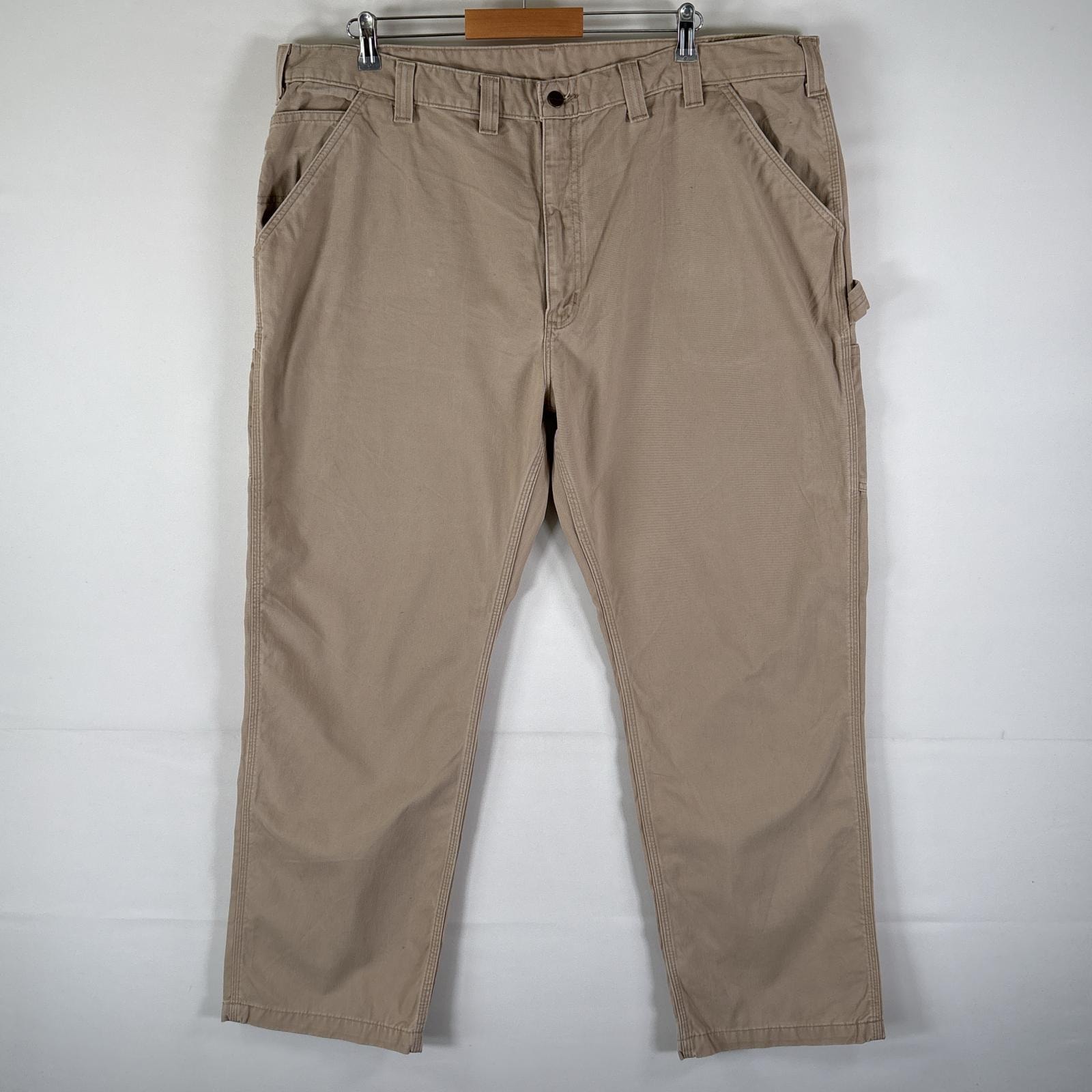 古着 カーハート Carhartt ワークパンツ ペインター チノパン 作業着 ジップ ボタンフライ w44 L32  ベージュ メンズ