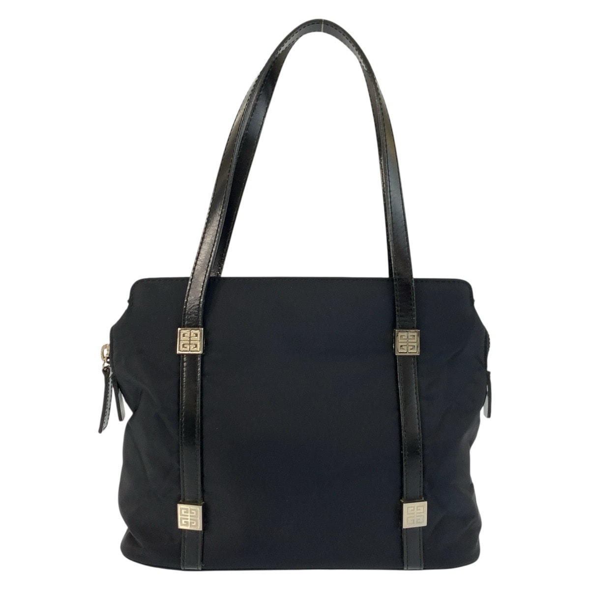 美品 GIVENCHY ジバンシィ ブラック 黒 シルバー金具 ナイロン レザー/ トートバッグ ハンドバッグ 603443 【中古】